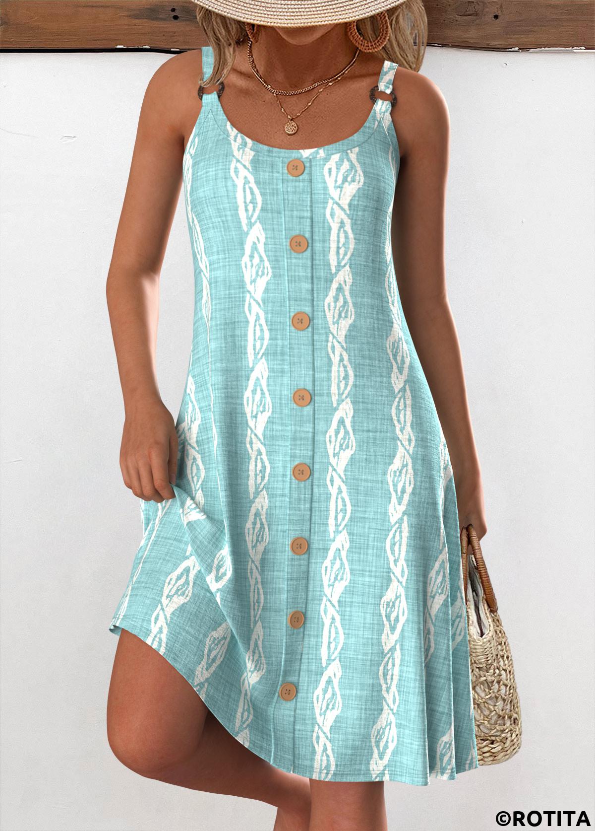 Mint Green plus size,Animal Print plus size,ROTITA Plus Size Circular Ring Mint Green A Line Dress