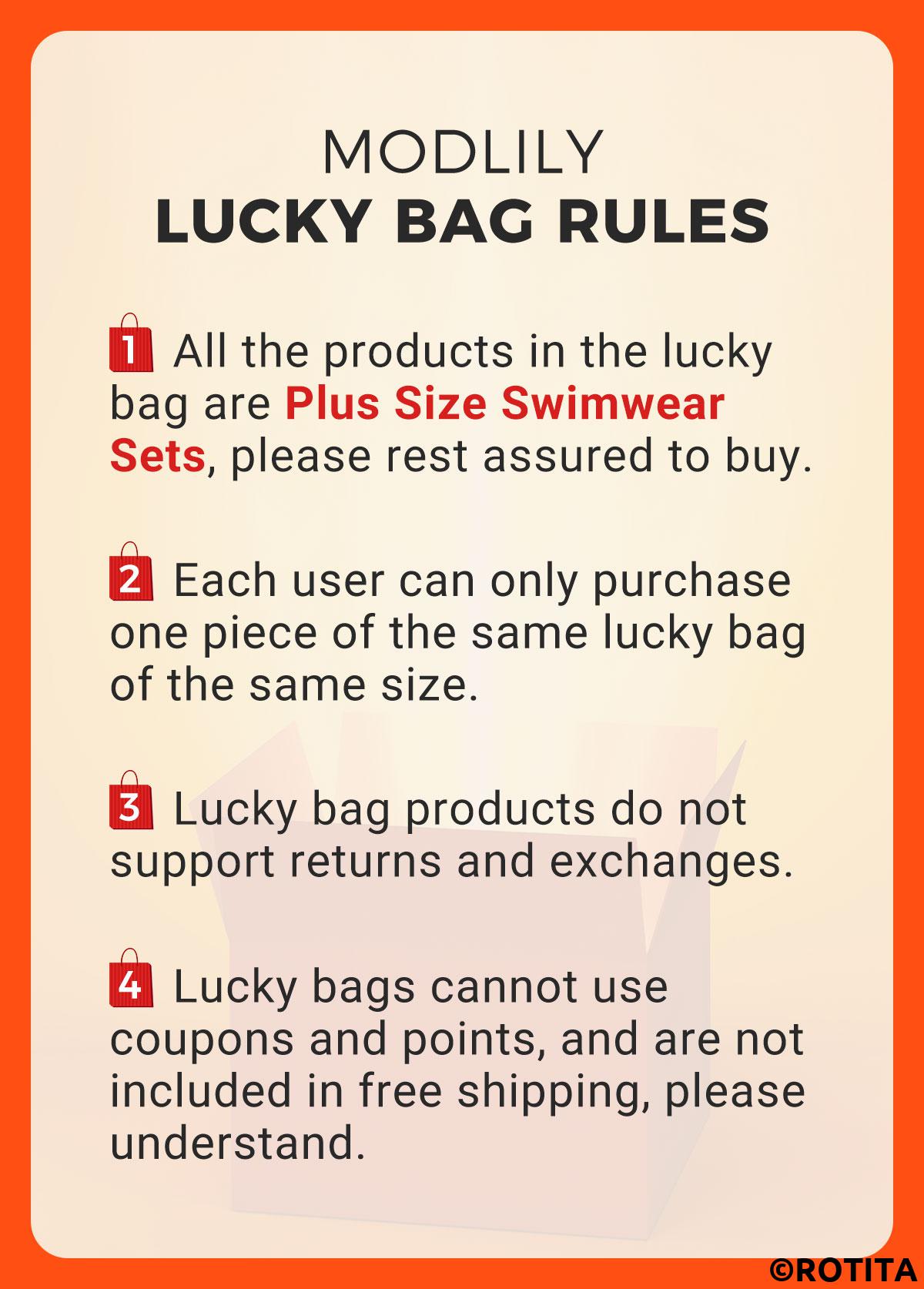 Random Color test,Geometric test,ROTITA Lucky Bag-Random Color Plus Size Swimwear Sets -2 Piece