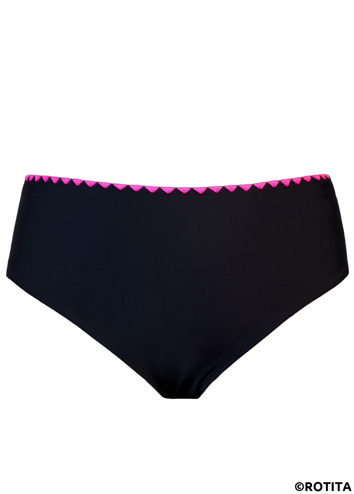 Hot Pink swimwear,Plain Color swimwear,ROTITA Jacquard Hot Pink Mid Waisted Tankini Set
