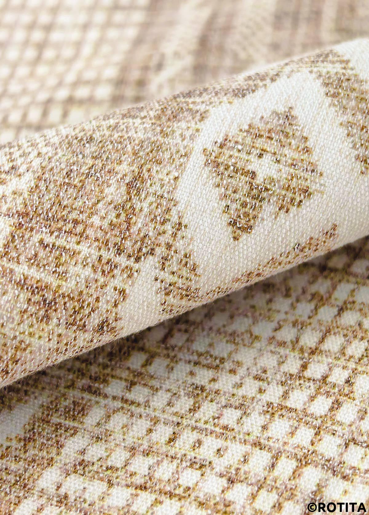 Light Camel dresses,Geometric dresses,Everyday dresses,Casual dresses,ROTITA Circular Ring Geometric Print Light Camel A Line Dress