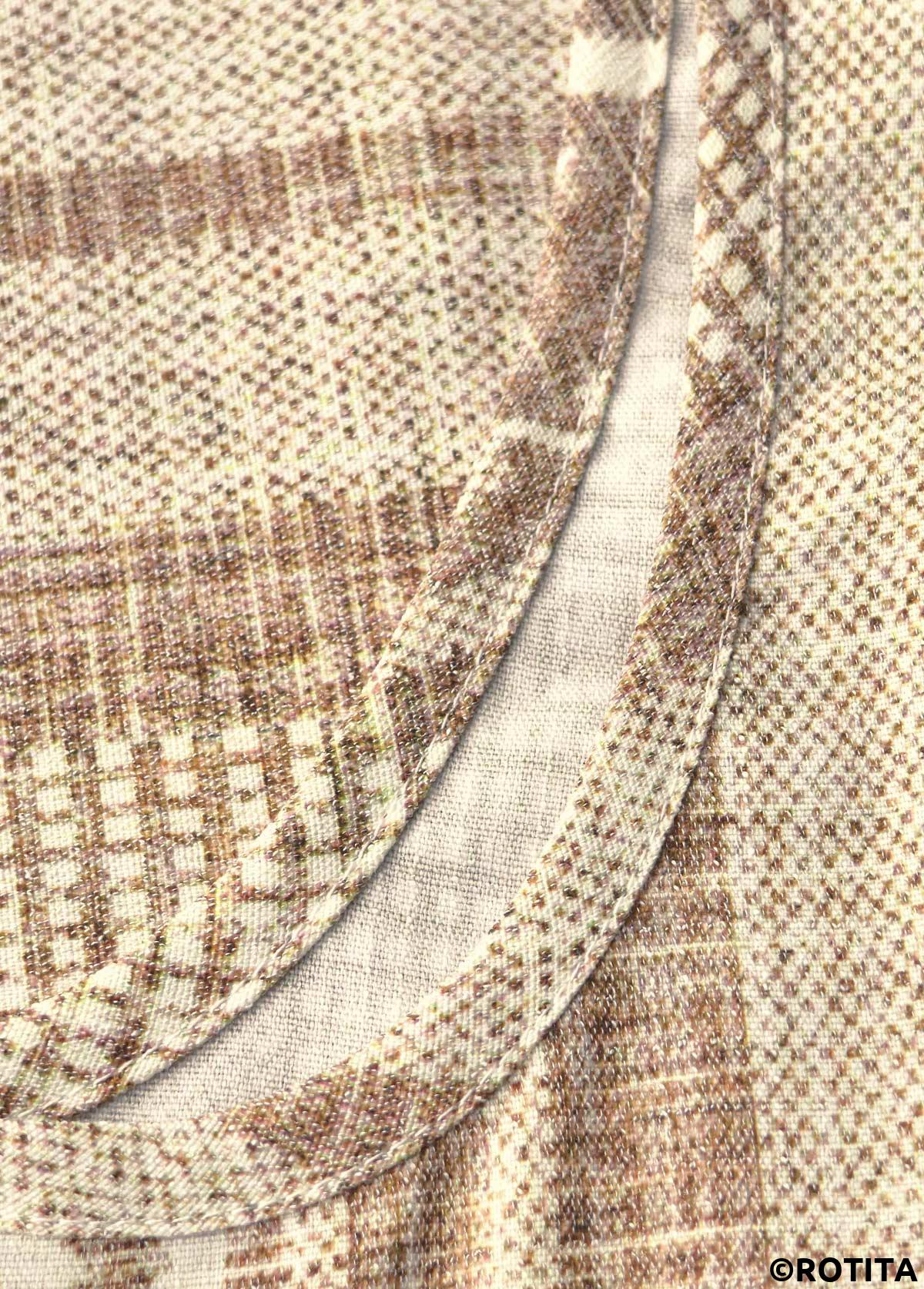 Light Camel dresses,Geometric dresses,Everyday dresses,Casual dresses,ROTITA Circular Ring Geometric Print Light Camel A Line Dress