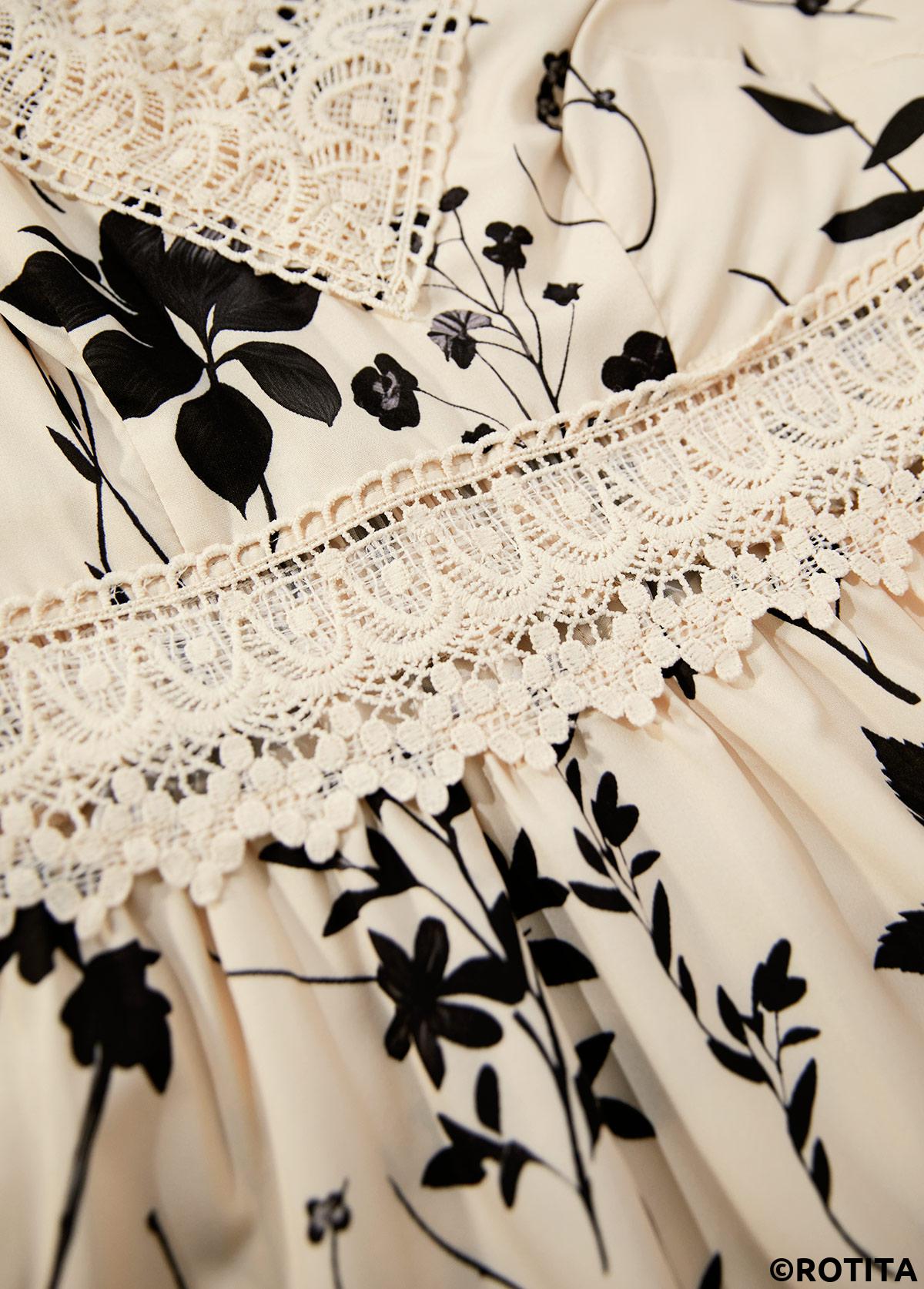 Beige dresses,Floral dresses,Plants dresses,Everyday dresses,Casual dresses,ROTITA Embroidery Floral Print Beige V Neck Sleeveless Dress