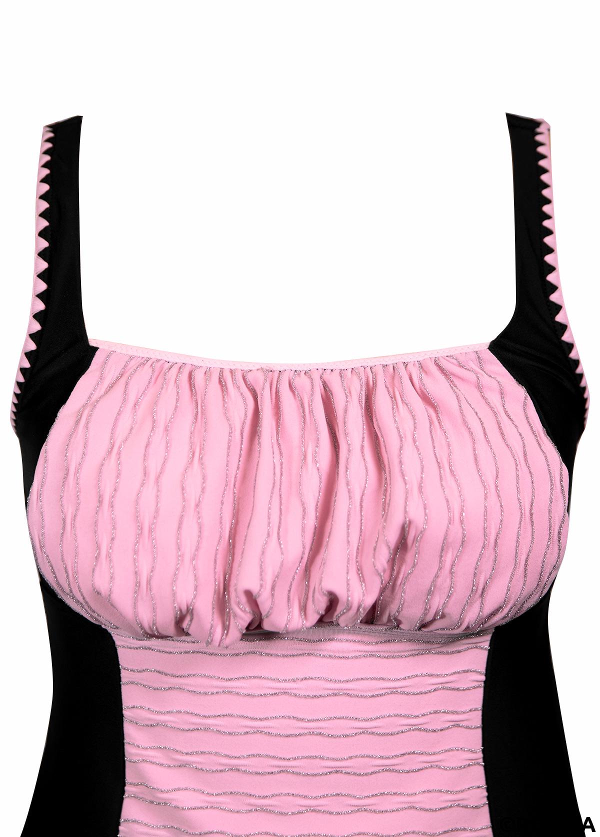 Light Pink swimwear,Contrast Color swimwear,ROTITA Jacquard Light Pink Mid Waisted Tankini Set