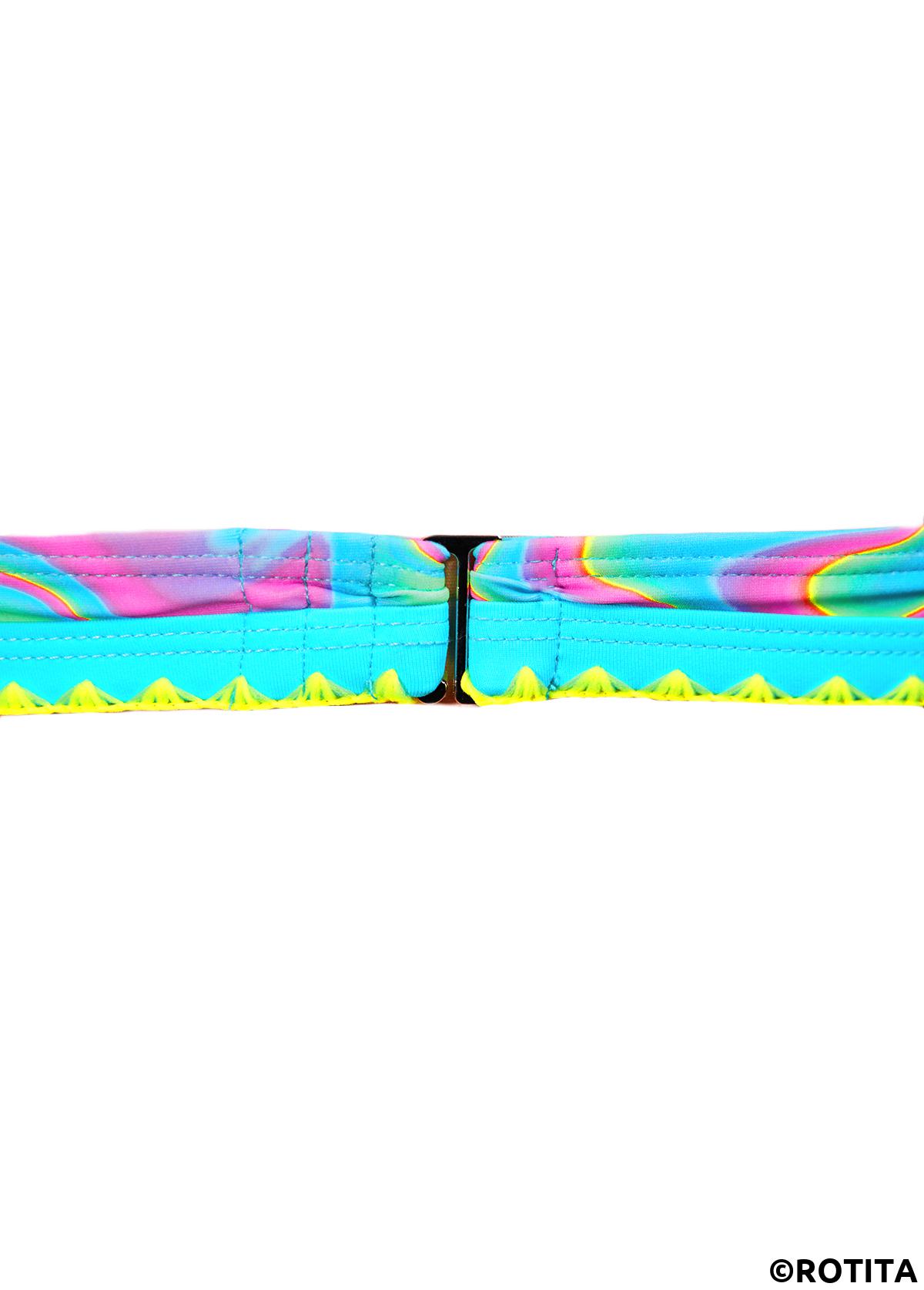 Multi Color swimwear,Ombre swimwear,ROTITA Two Piece Multi Color Ombre Mid Waisted Bikini Set
