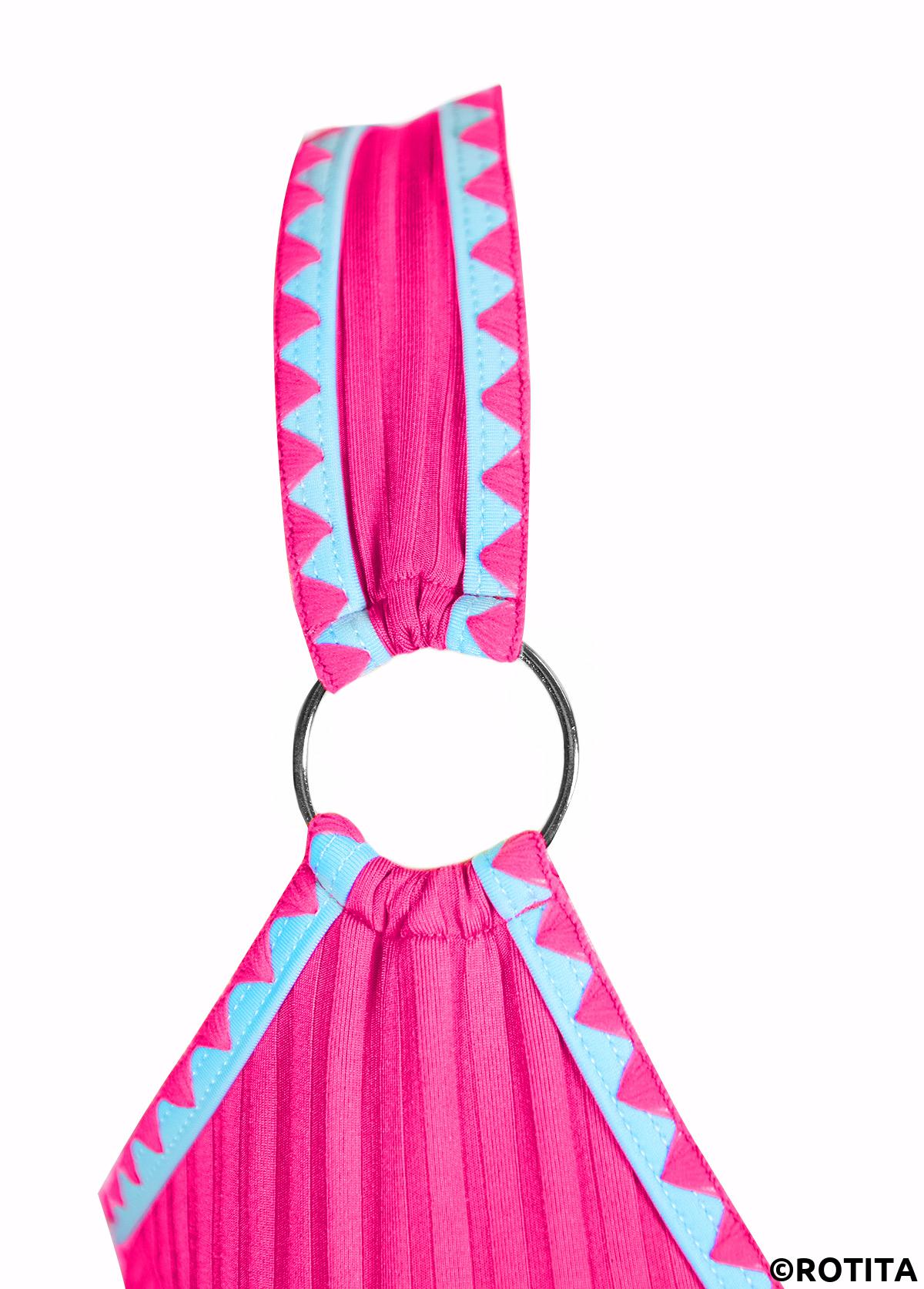 Hot Pink swimwear,Animal Print swimwear,ROTITA Hot Pink Marine Life Print Mid Waisted Tankini Set