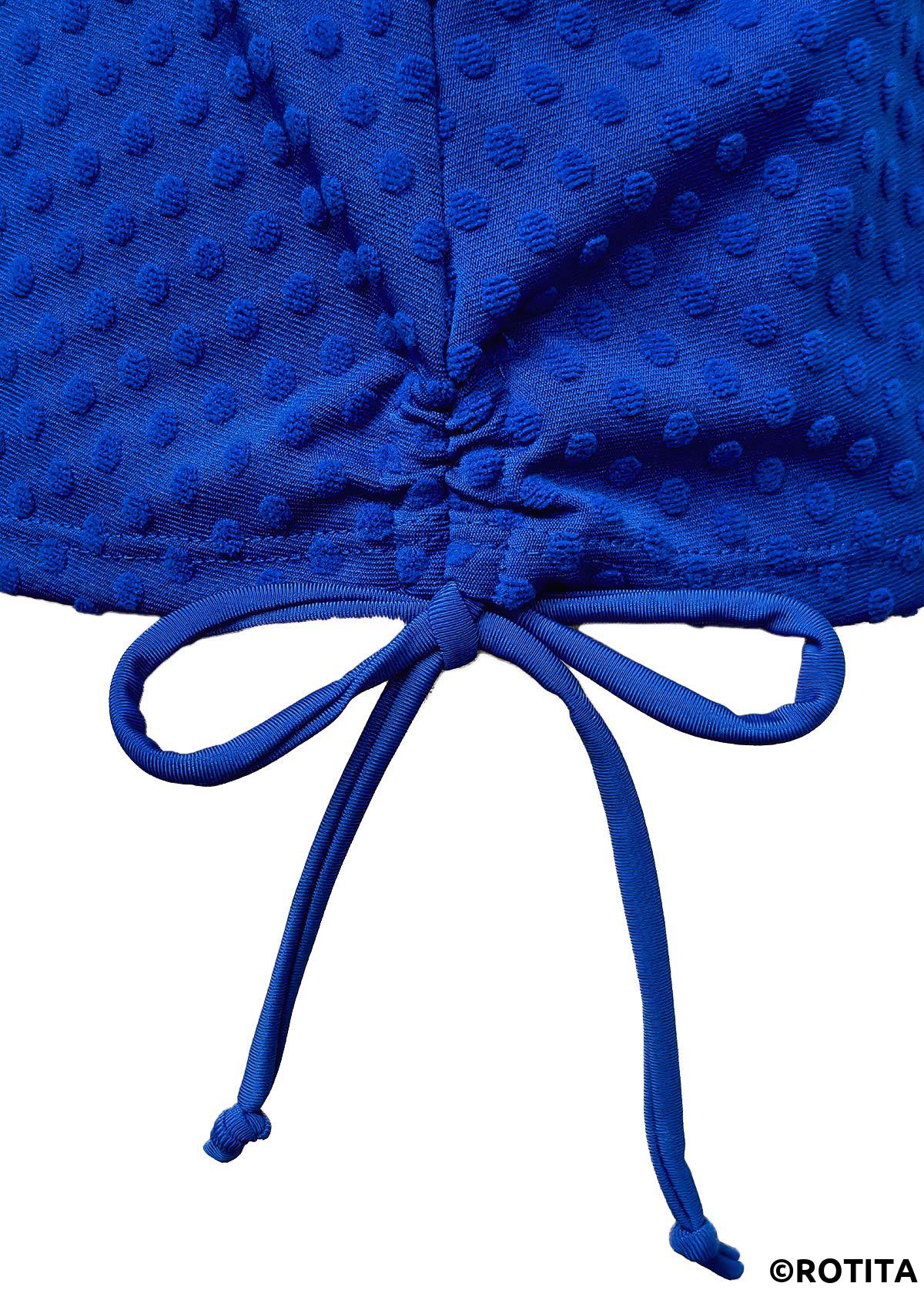 Royal Blue swimwear,Plants swimwear,ROTITA Royal Blue Tropical Plants Print Mid Waisted Tankini Set