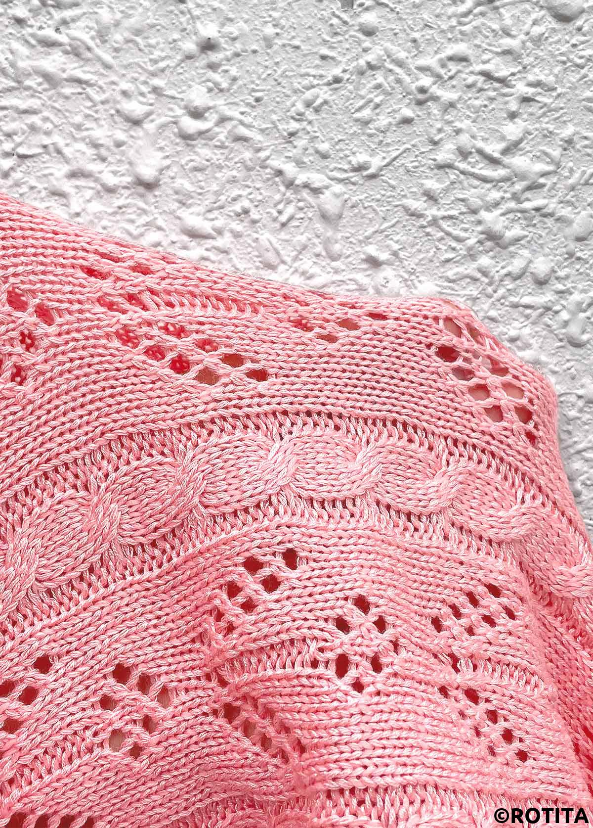 Pink tops,Plain Color tops,Pink Half Sleeve Tunic Light Cardigan