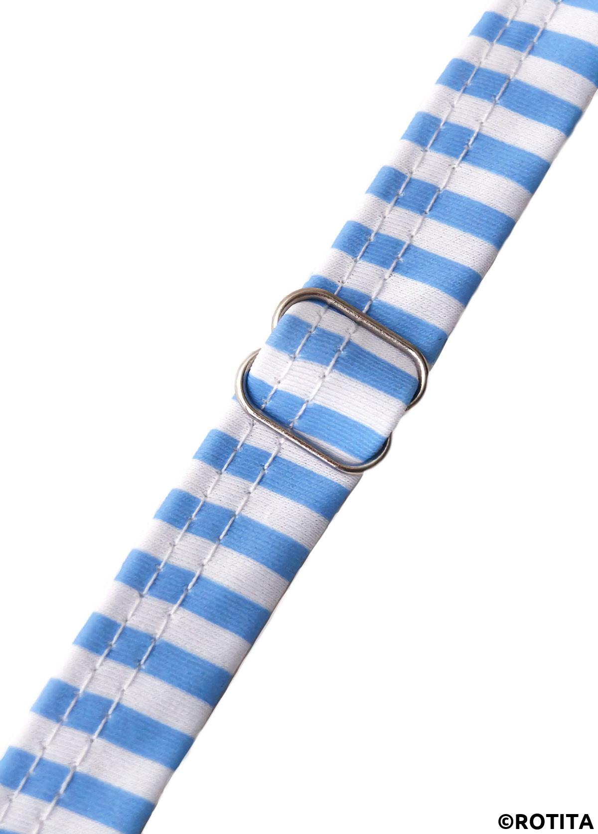 Light Blue swimwear,Striped swimwear,Geometric swimwear,ROTITA Light Blue Ruffle One Shoulder One Piece Swimdress