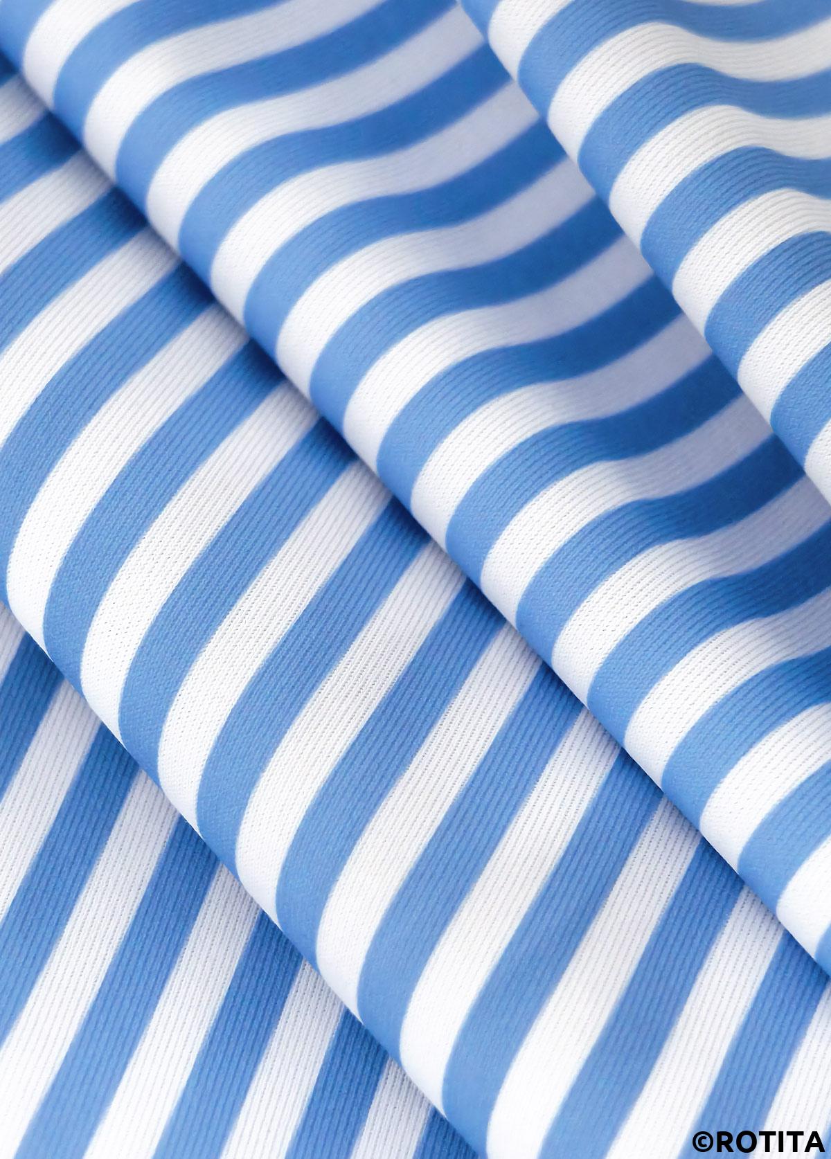Light Blue swimwear,Striped swimwear,Geometric swimwear,ROTITA Light Blue Ruffle One Shoulder One Piece Swimdress