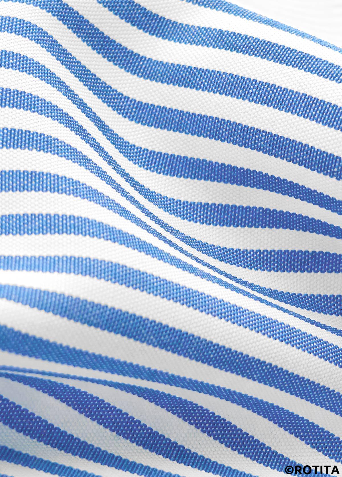 Blue tops,Striped tops,Geometric tops,ROTITA Striped Blue Square Neck Short Sleeve T Shirt