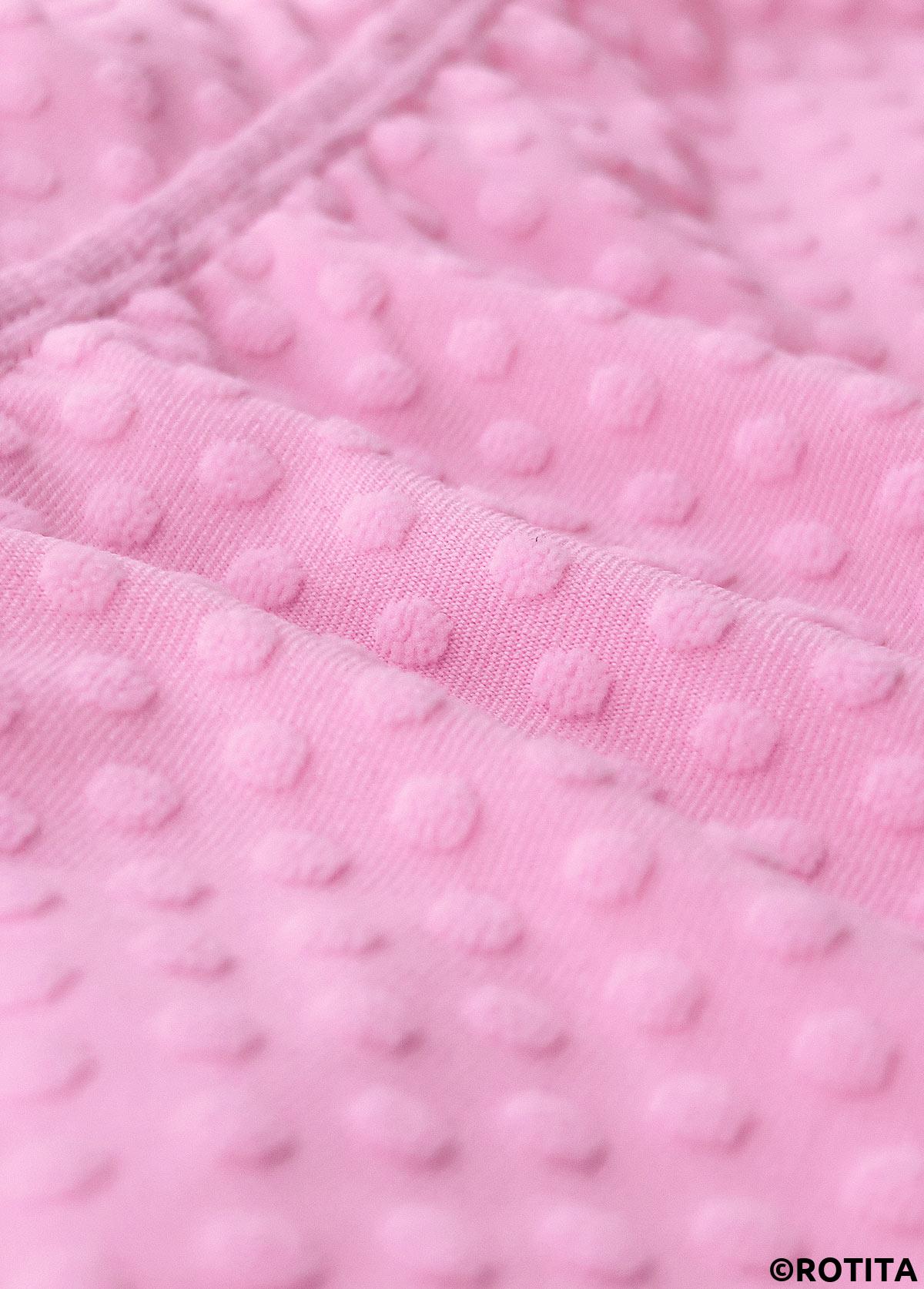 Pink swimwear,Dot swimwear,ROTITA Pink Polka Dot Mid Waisted Tankini Set