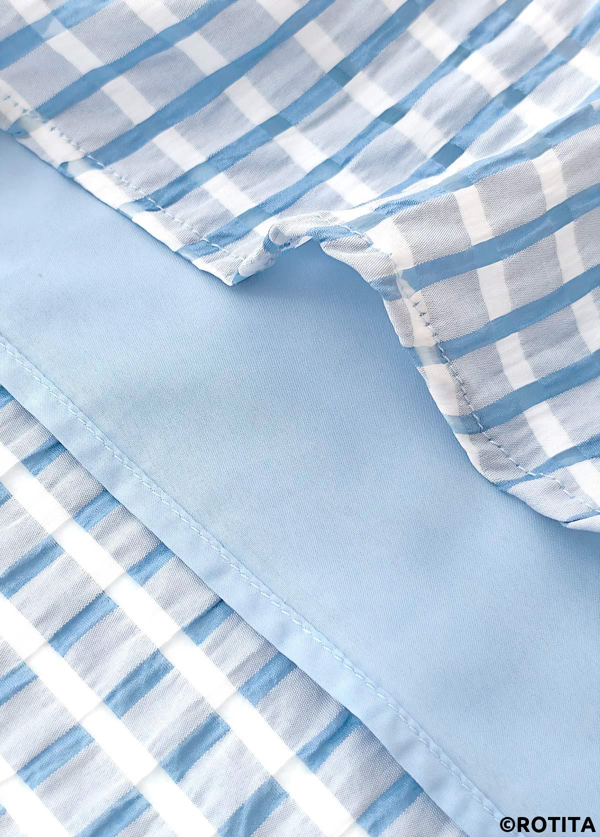 Light Blue dresses,Plain Color dresses,Everyday dresses,Casual dresses,ROTITA Light Blue Short A Line V Neck Sleeveless Dress