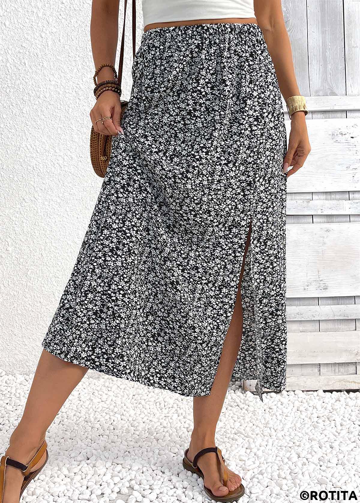 Black bottoms,Other bottoms,Black Maxi Elastic Waist A Line Skirt