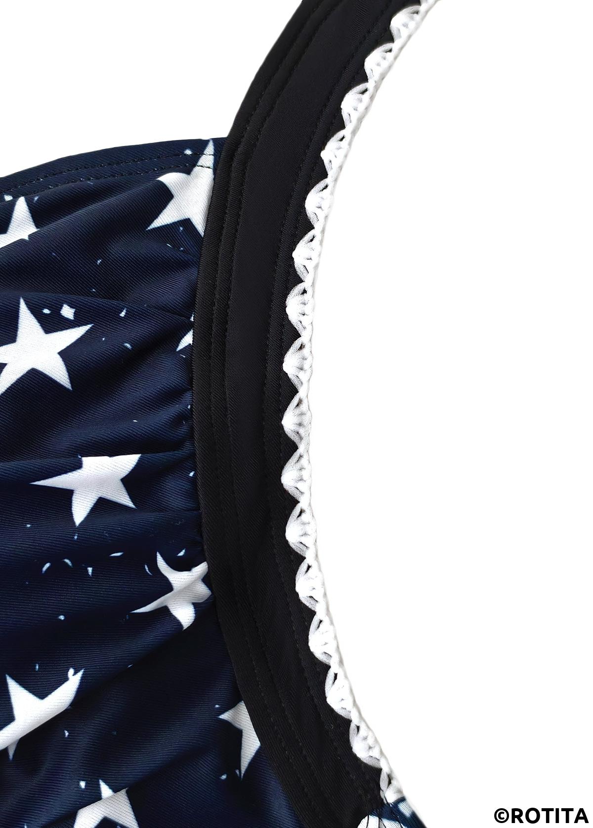 Multi Color swimwear,Flag swimwear,ROTITA American Flag Multi Color One Piece Swimdress