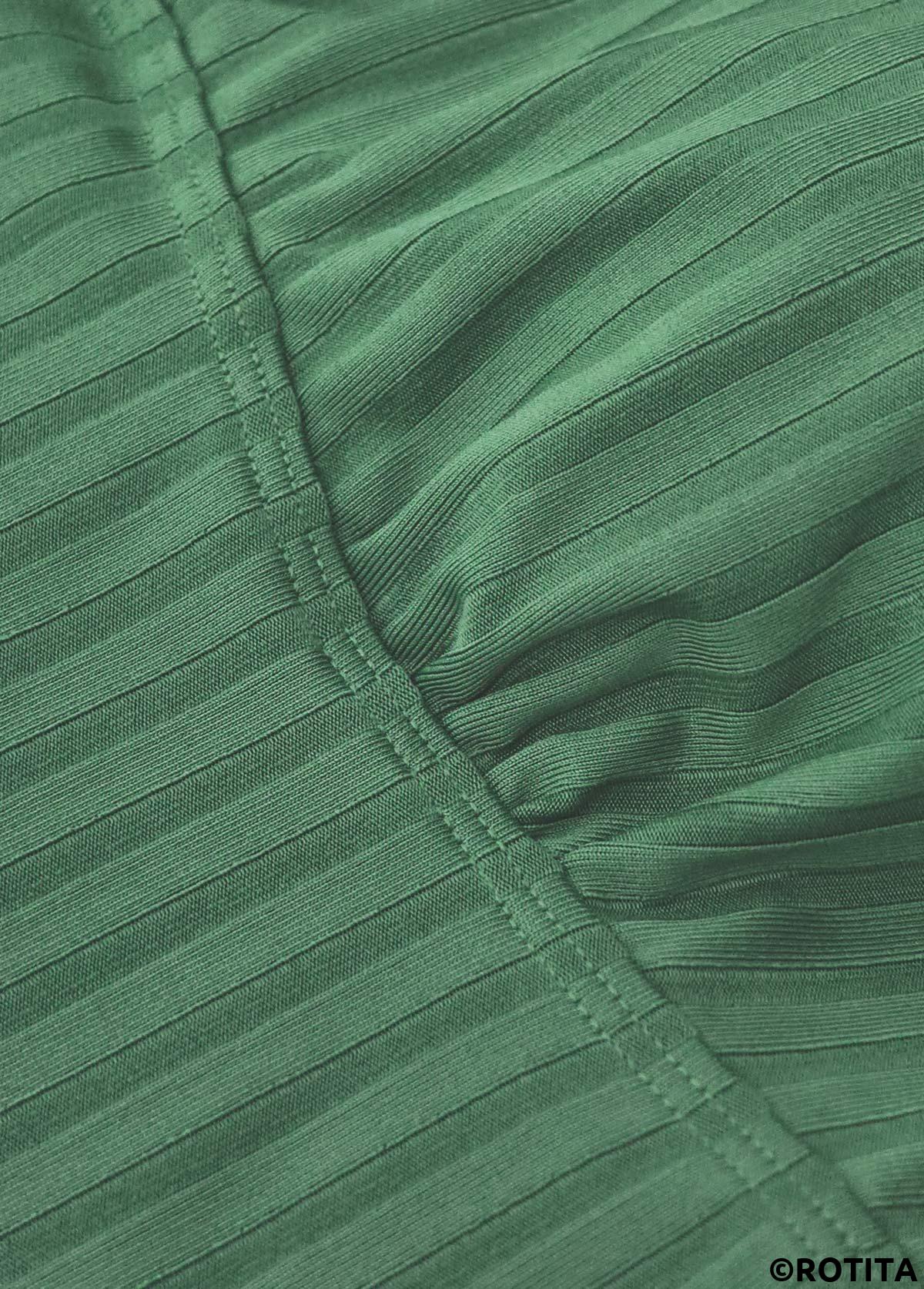 Sage Green swimwear,Plants swimwear,ROTITA Sage Green Tropical Plants Print Mid Waisted Tankini Set