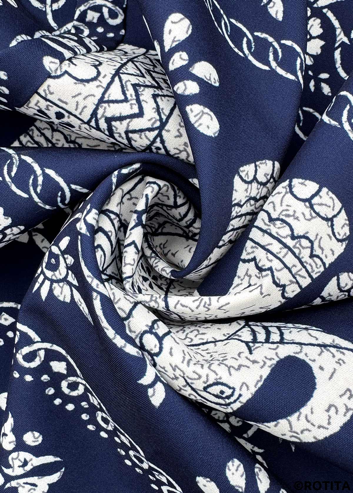 Navy bottoms,Tribal bottoms,Tribal Print Navy Wide Leg Elastic Waist Pants