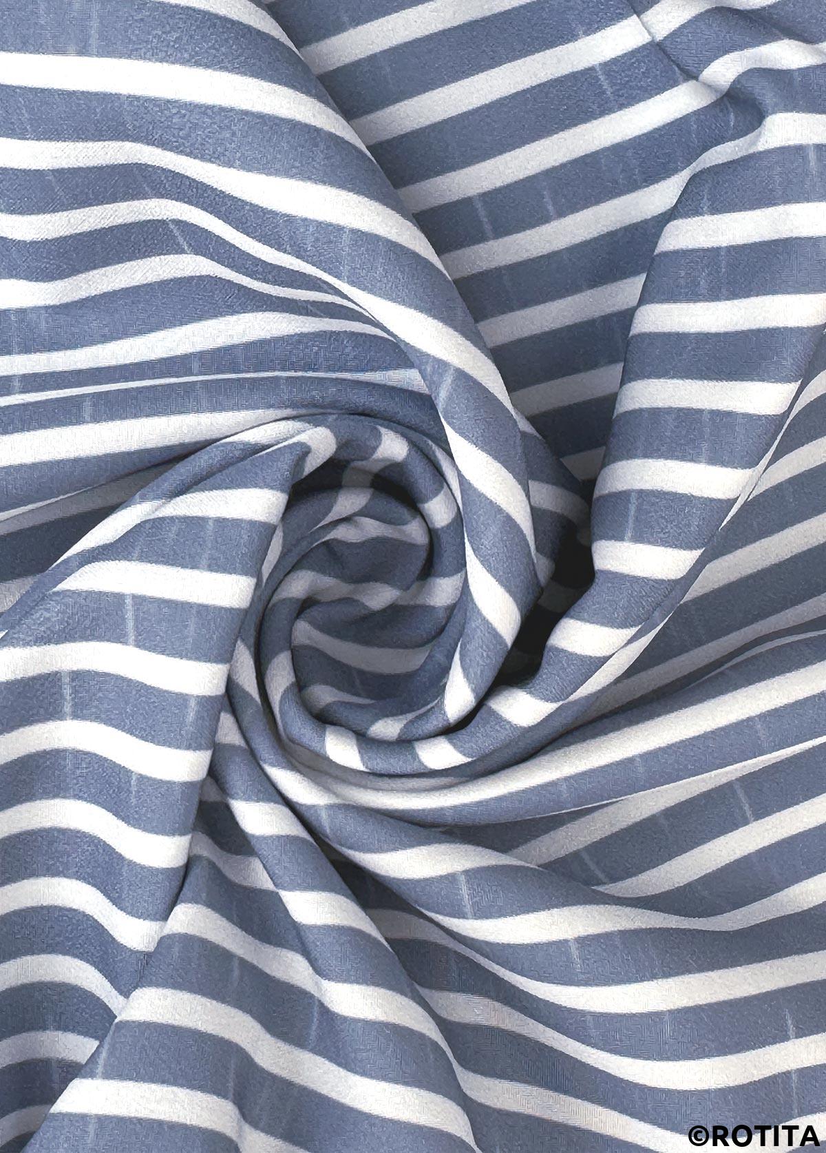 Dusty Blue bottoms,Striped bottoms,Geometric bottoms,Striped Dusty Blue Elastic Waist High Waisted Pants