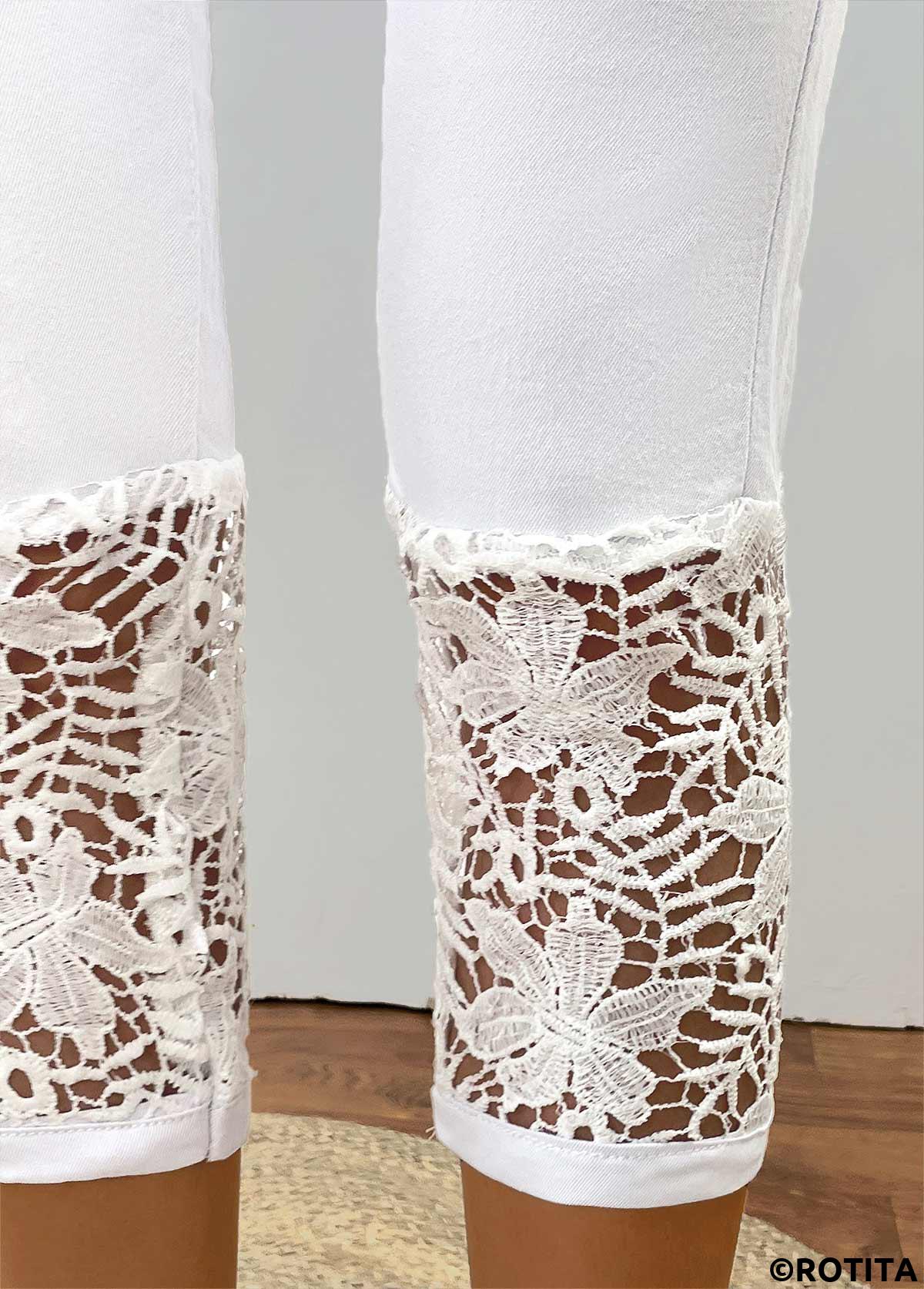 White bottoms,Plain Color bottoms,White Skinny Button Fly High Waisted Jeans