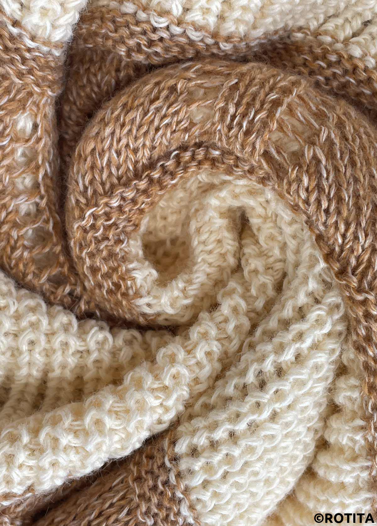 Beige tops,Contrast Color tops,Beige Round Neck Long Sleeve Sweater