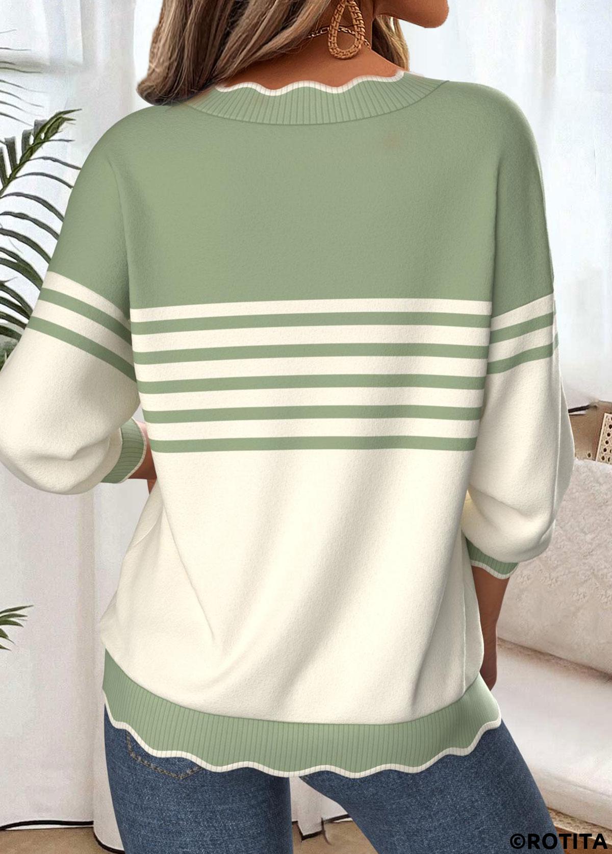 Multi Color tops,Geometric tops,ROTITA Tummy Coverage Geometric Print Multi Color V Neck Sweatshirt