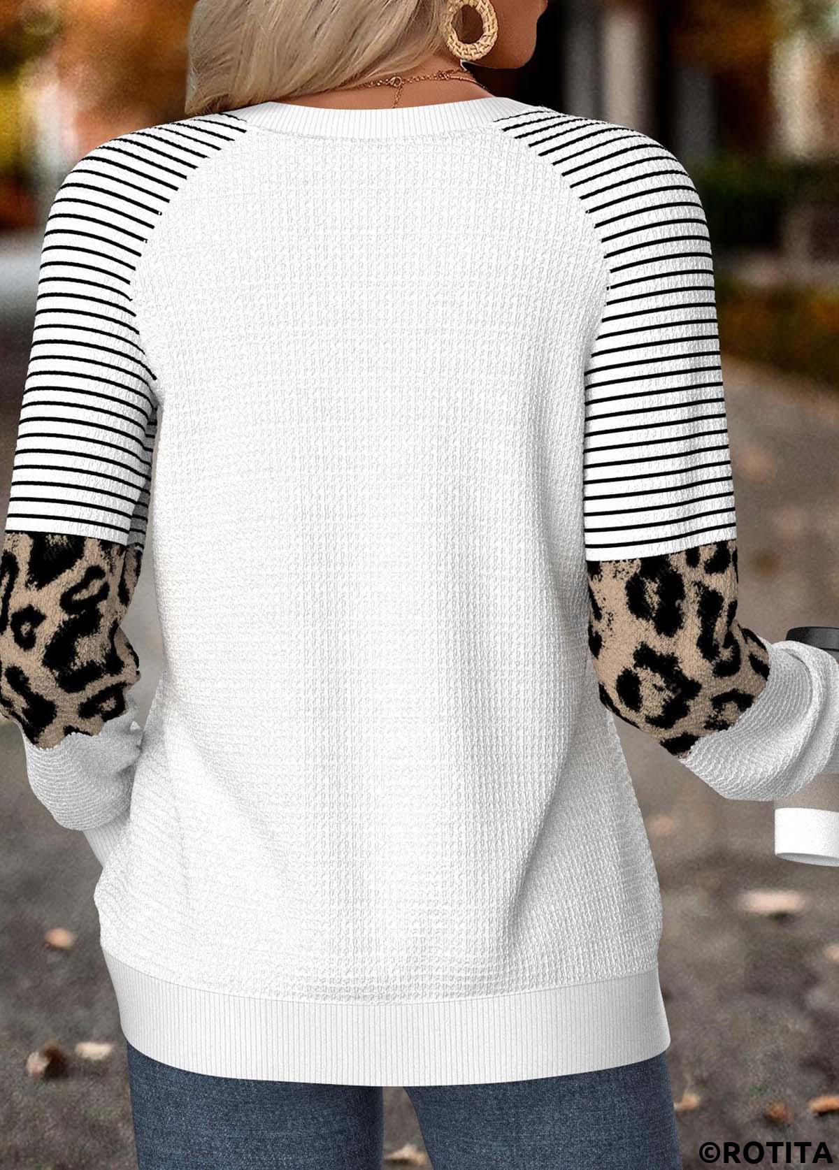 White tops,Christmas tops,ROTITA Tummy Coverage Snowman Print White Round Neck Sweatshirt