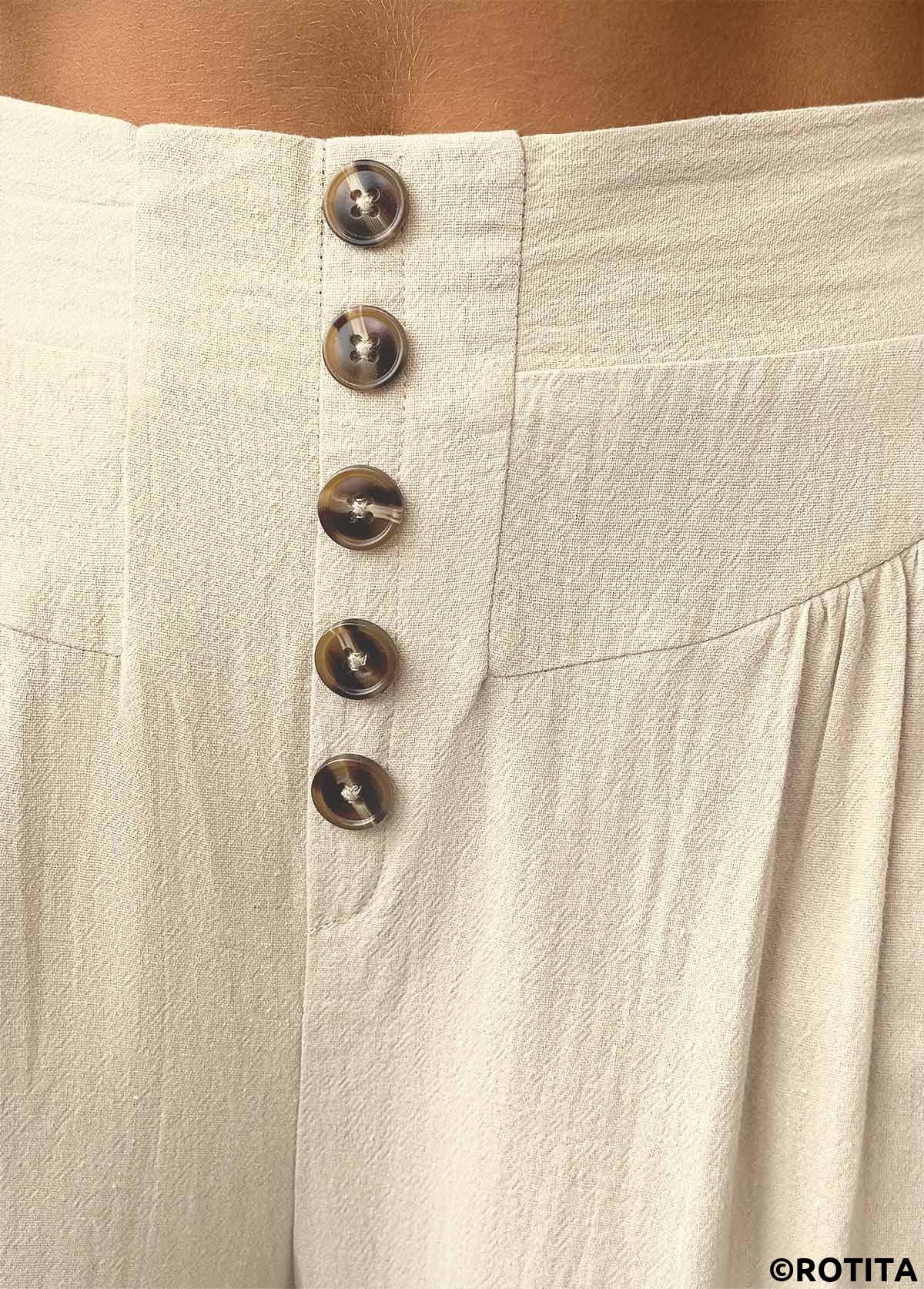 Light Camel bottoms,Plain Color bottoms,Light Camel Straight Leg Elastic Waist High Waisted Pants