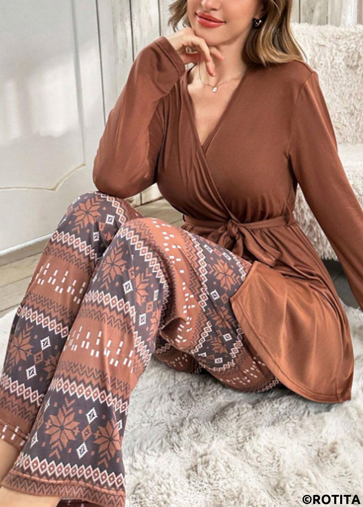 Dark Coffee loungewear,Tribal loungewear,Tribal Print Lounge Top and Pants and Cardigan