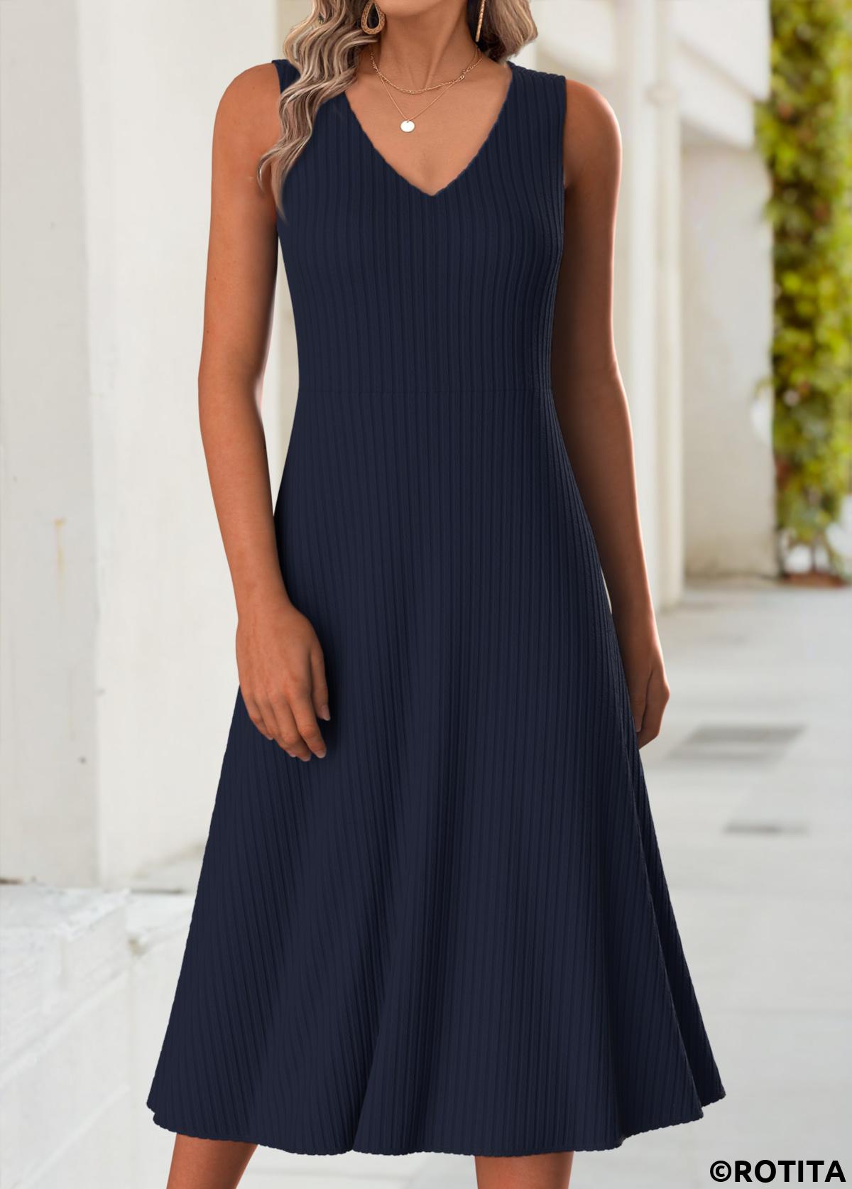 Navy dresses,Floral dresses,Plants dresses,Everyday dresses,Casual dresses,ROTITA Tummy Coverage Floral Print Dark Blue Dress and Cardigan