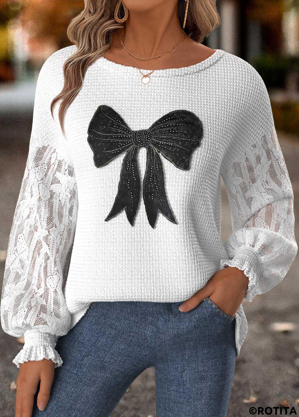 Raw white tops,Geometric tops,ROTITA Tummy Coverage Geometric Print Raw White Boat Neck Sweatshirt