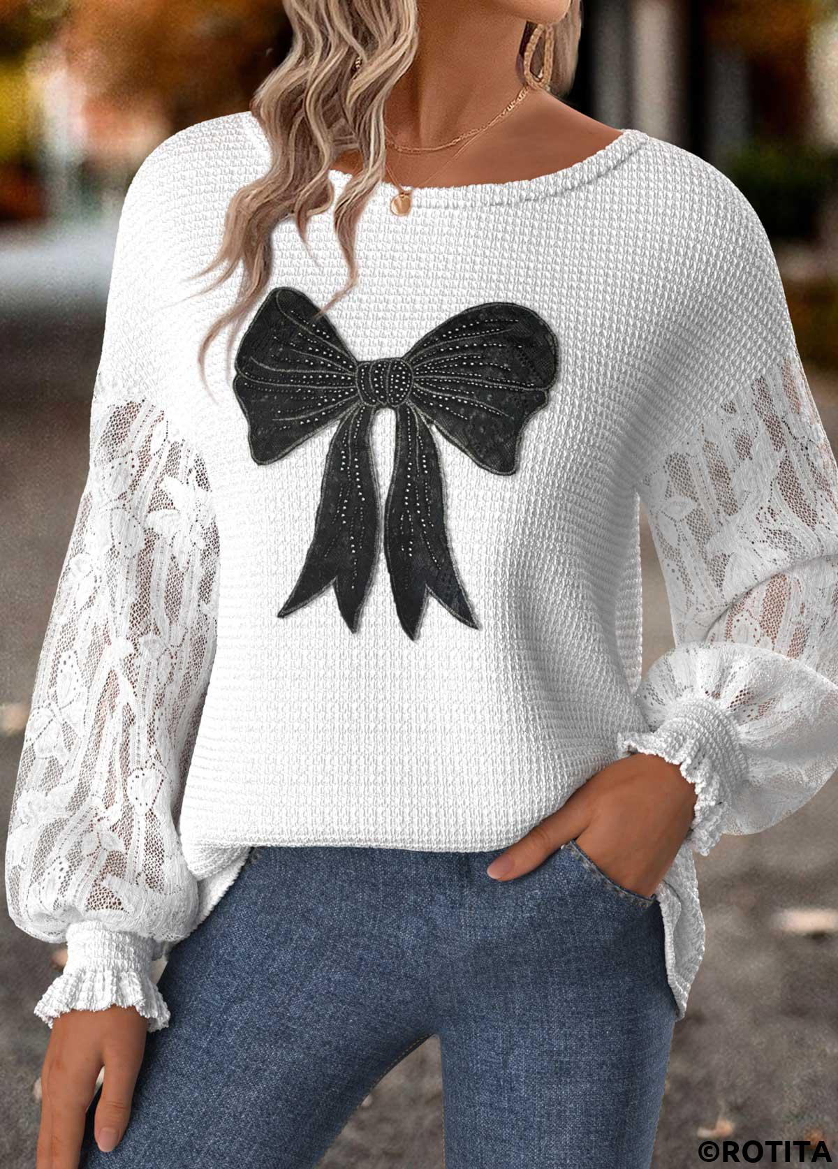 Raw white tops,Geometric tops,ROTITA Tummy Coverage Geometric Print Raw White Boat Neck Sweatshirt