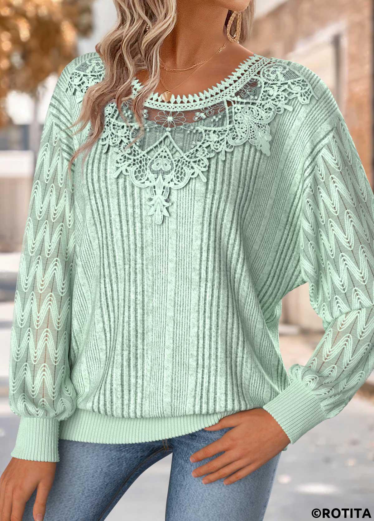 Sage Green tops,Plain Color tops,ROTITA Tummy Coverage Sage Green Round Neck T Shirt