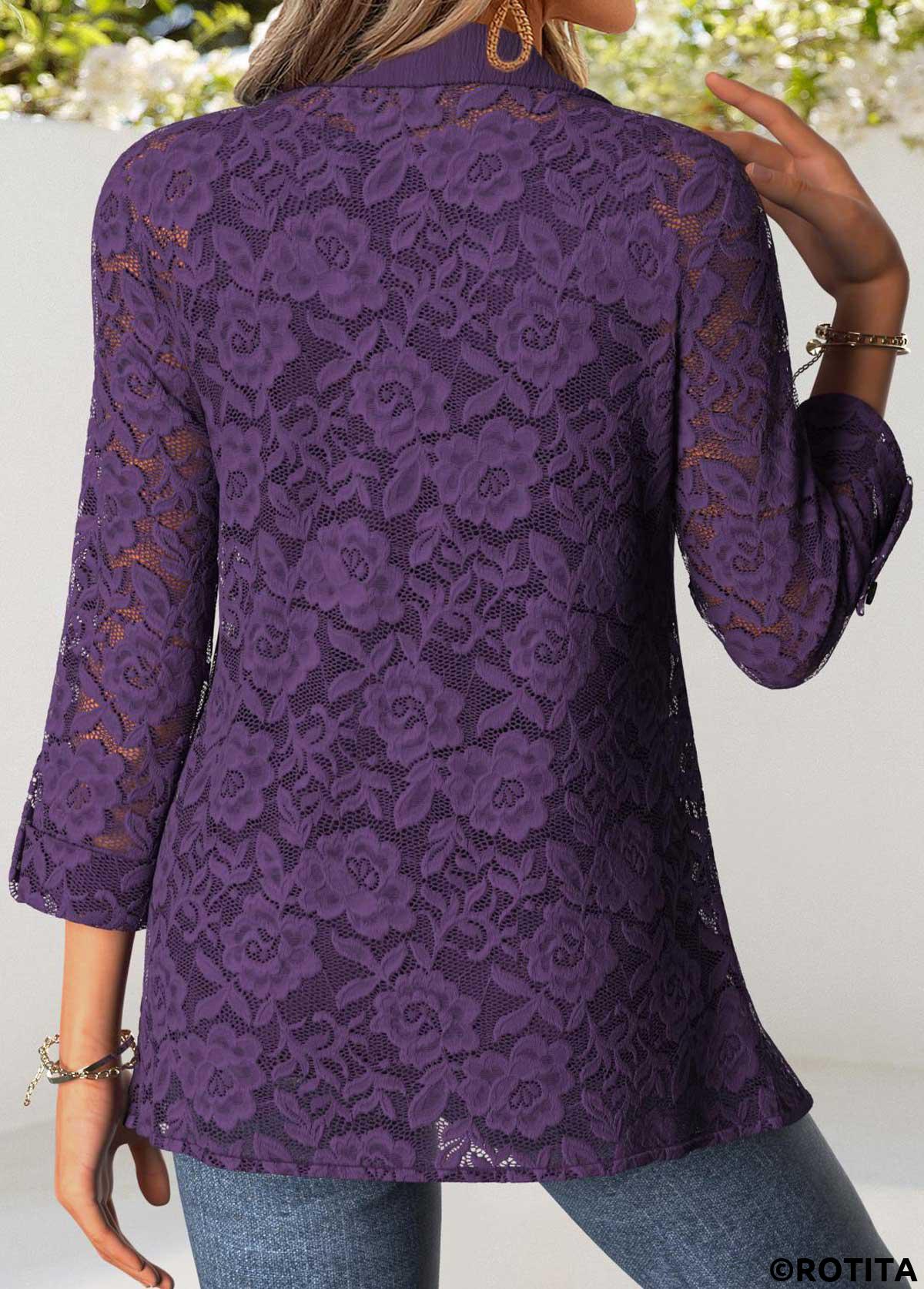 Purple tops,Plain Color tops,ROTITA Tummy Coverage Purple Square Neck Cardigan and Tank Top