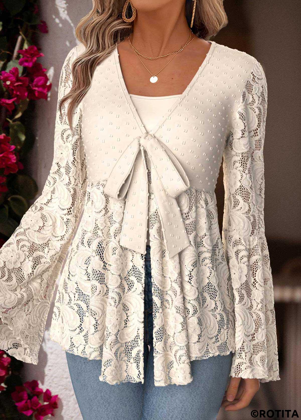 Beige tops,Plain Color tops,ROTITA Peplum Beige V Neck Long Sleeve Cardigan