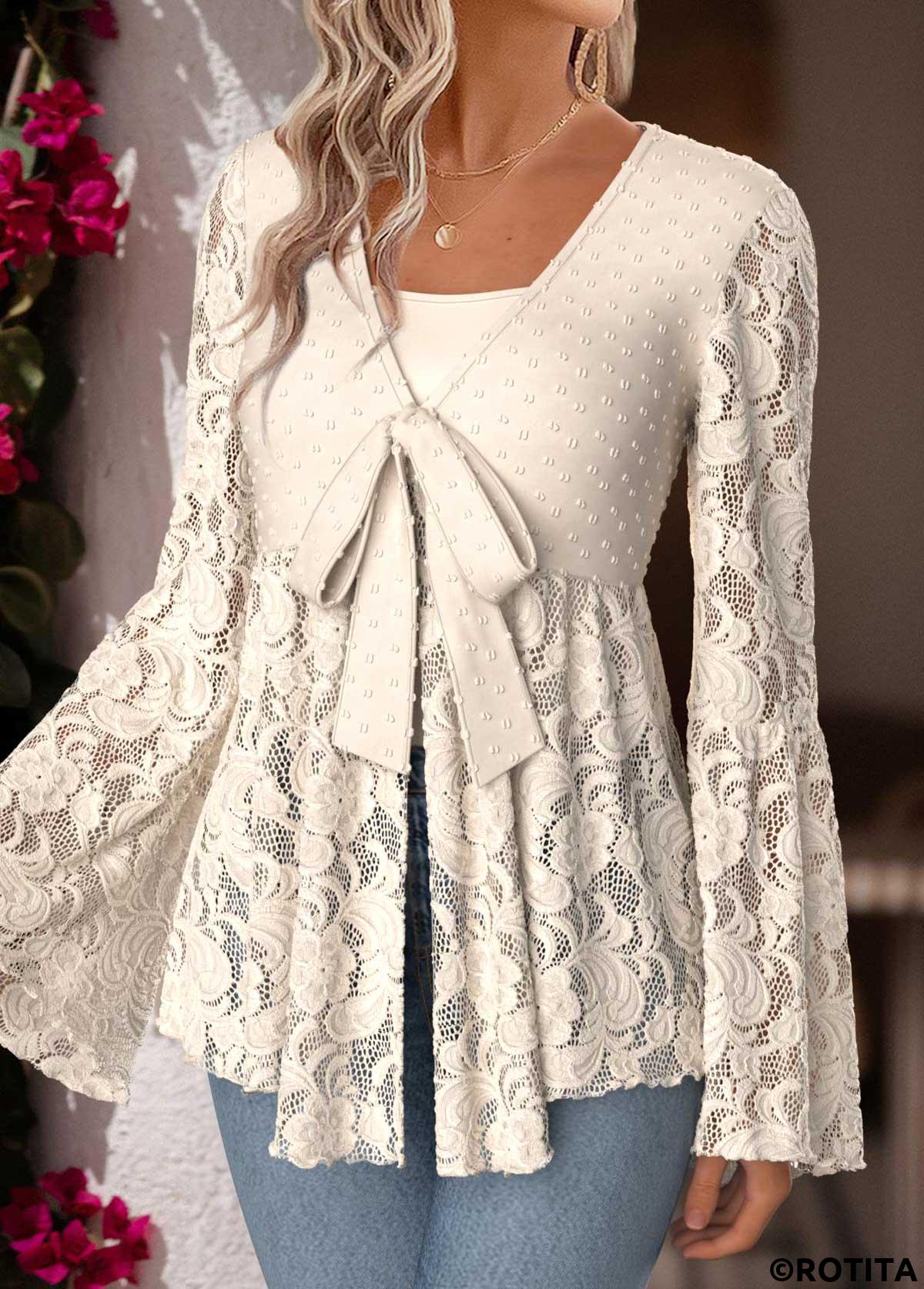 Beige tops,Plain Color tops,ROTITA Peplum Beige V Neck Long Sleeve Cardigan