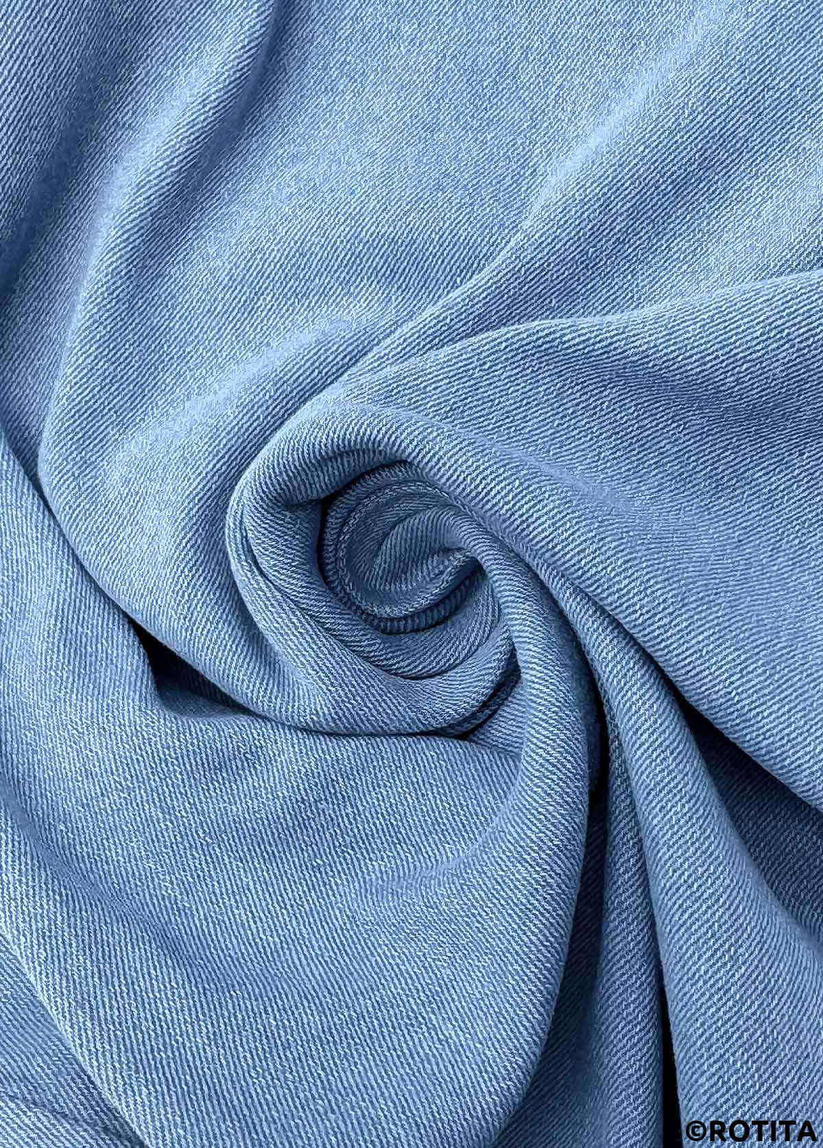 Denim Blue bottoms,Plain Color bottoms,Pocket Denim Blue Straight Leg Button Fly Jeans