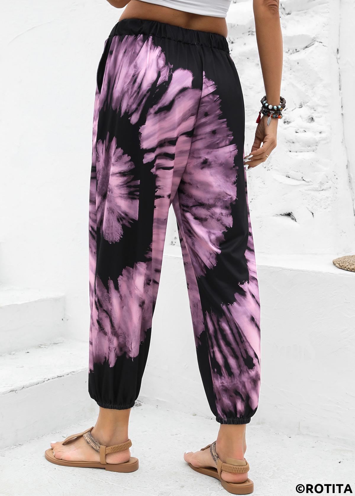 Neon Pink bottoms,Ombre bottoms,Ombre Neon Pink Jogger Elastic Waist High Waisted Pants