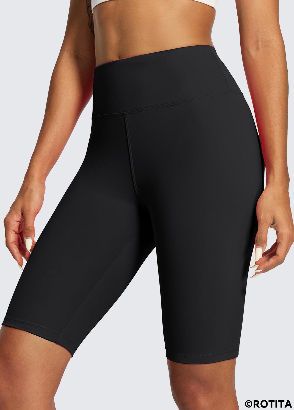Black sportswear,Plain Color sportswear,ROTITA Black Fitted UV-Resistant Antistatic Sports Shorts