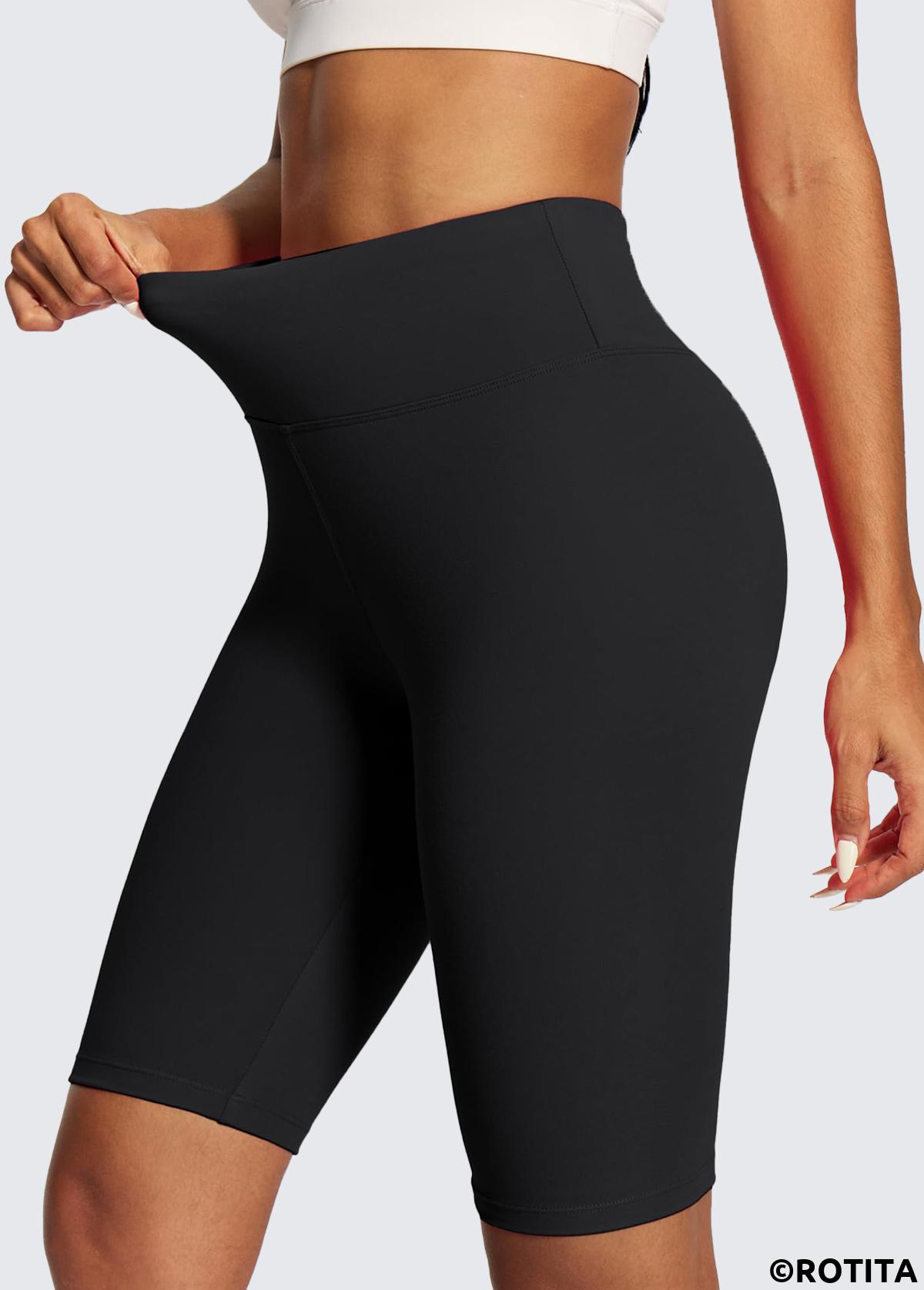 Black sportswear,Plain Color sportswear,ROTITA Black Fitted UV-Resistant Antistatic Sports Shorts