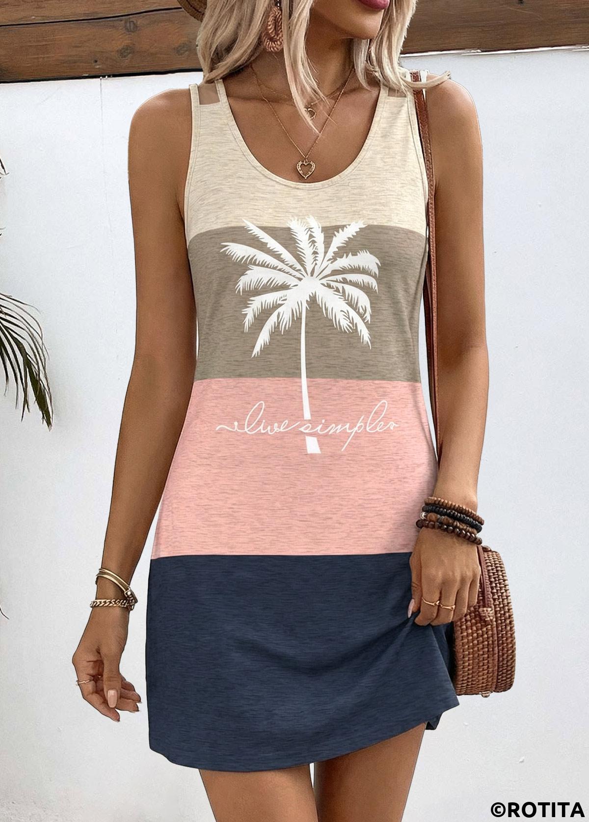 Multi Color dresses,Geometric dresses,Everyday dresses,Casual dresses,ROTITA Multi Color Geometric Print Tummy Coverage Short Strappy Dress