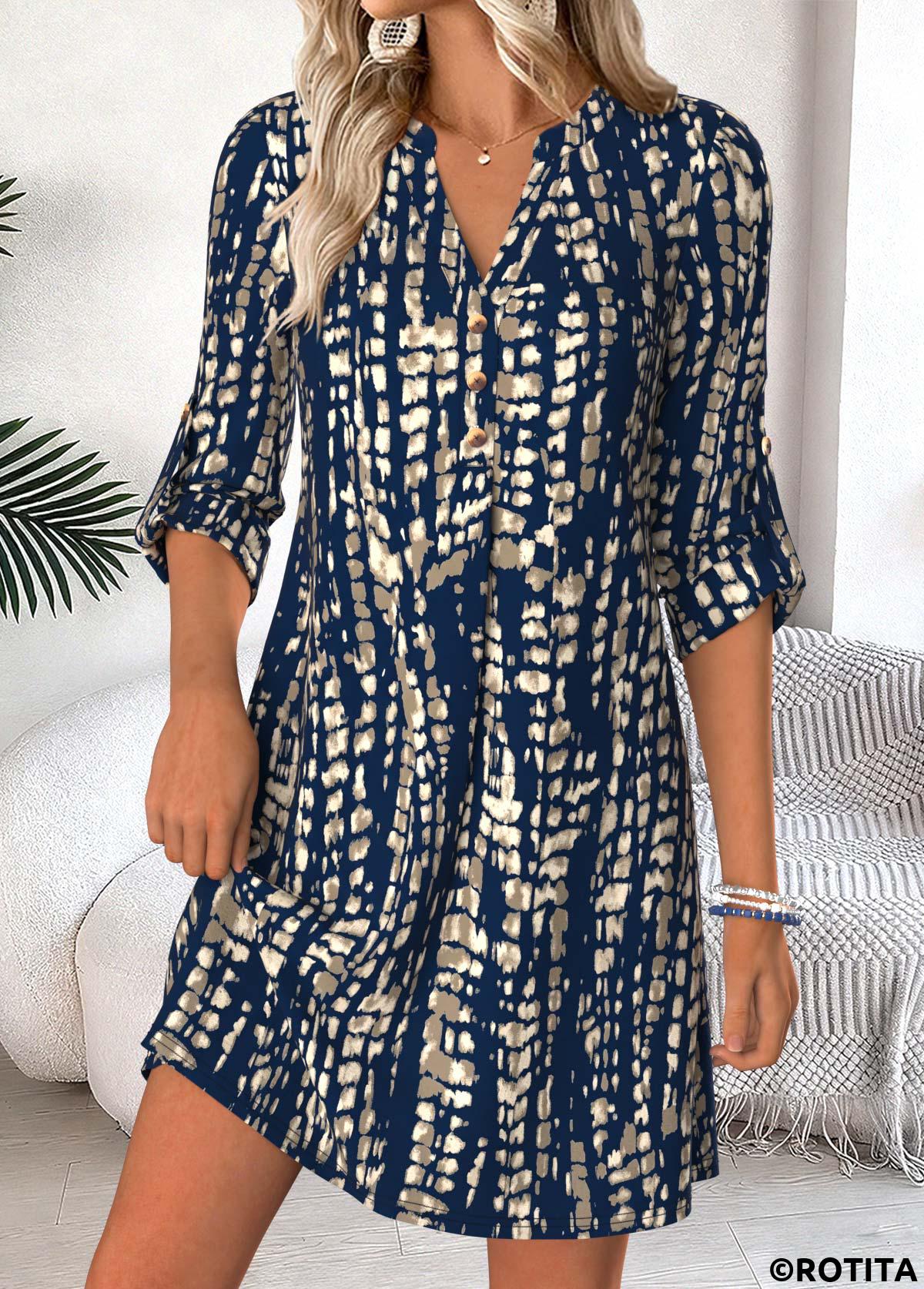 Blue dresses,Tie Dye dresses,Everyday dresses,Casual dresses,ROTITA Blue Tie Dye Print Tummy Coverage Short Dress