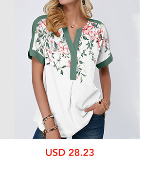 Notch Neck Floral Print Contrast Piping Blouse