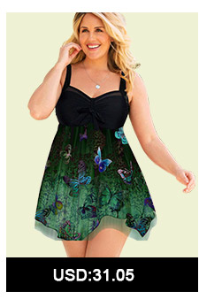 Open Back Printed Plus Size Swimdress and Shorts